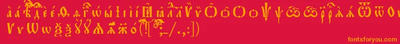 More about Orthodox.TtIeucs8Разрядочный Font Orthodox.TtIeucs8Разрядочный Font – Orange Fonts on Red Background